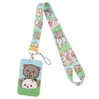 cute cartoon cat lanyards for keychain id badge holders mobile phone rope key lanyard neck straps key rings accessories gifts