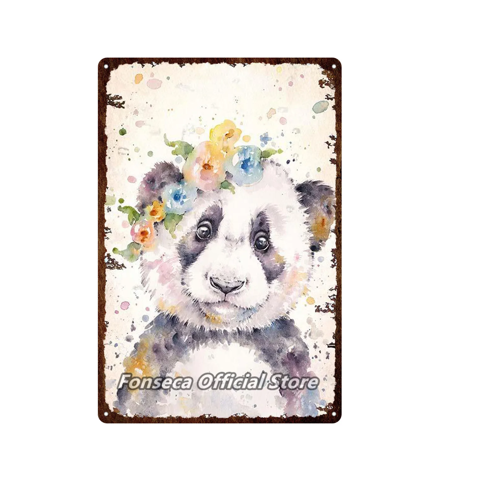 Милые животные жестяной знак Декор рандомная живопись металлическое ремесло |