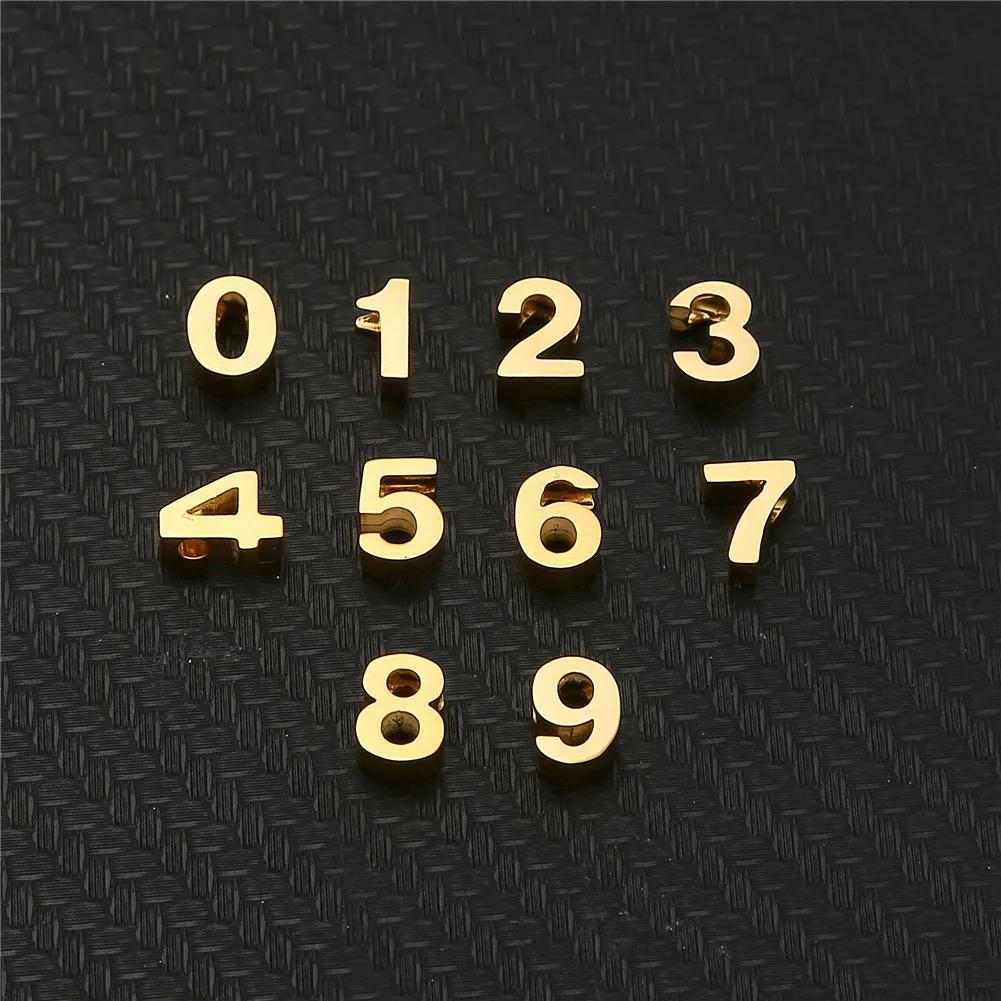 10 шт./партия подвески-цифры из нержавеющей стали | Шармы