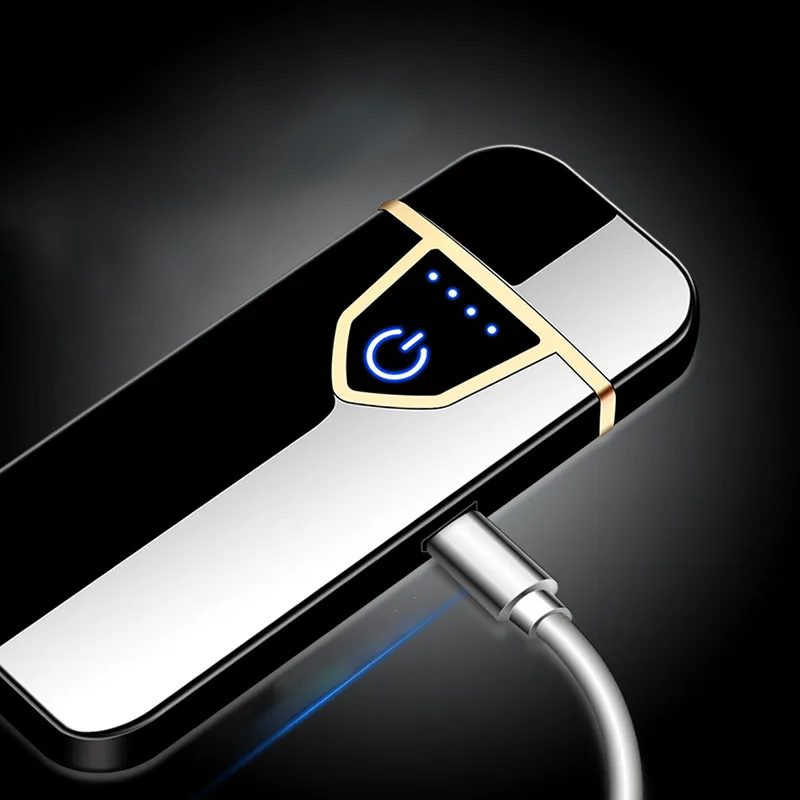 Вольфрамовая турбо USB Зажигалка плазменный сенсорный переключатель Зажигалка сигареты для курения сигарета Электронная зажигалка Бесплатный лазерный логотип