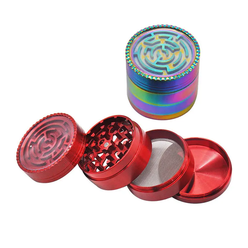 Цинковый сплав 50 мм Ручная шлифовальная машина для табака с лабиринтным узором