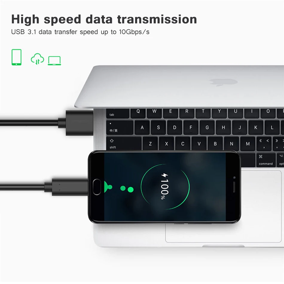 Кабель Venroii type C USB 5A USBC нейлоновый плетеный шнур Быстрая зарядка синхронизации