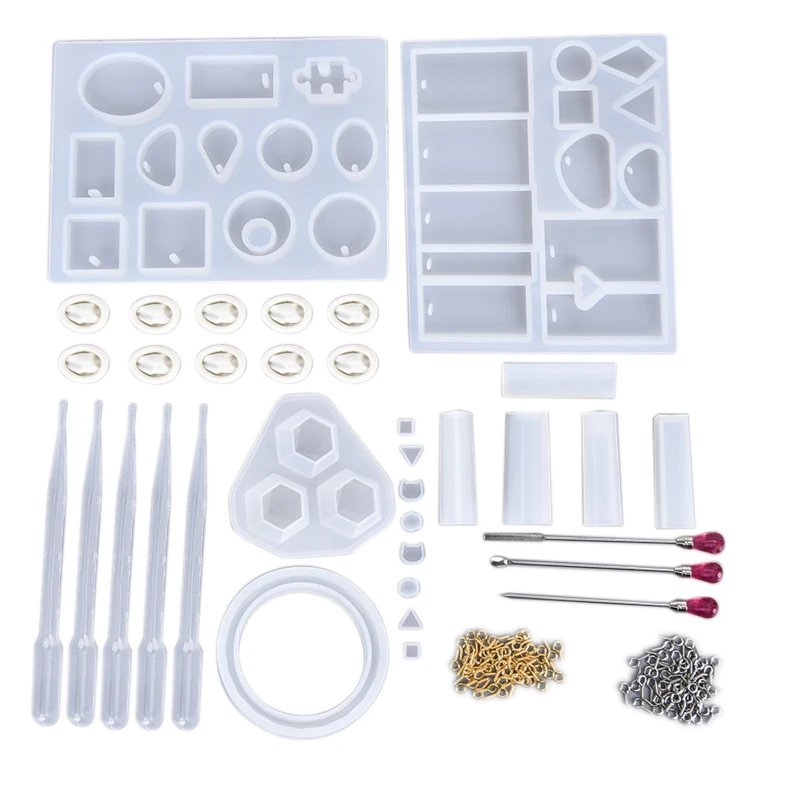 

Hot New Silicone Mold Mix Stick Dropper Clasp Tools Molds Geometric Epoxy Resin Combination Crafts DIY Jewelry Making Acc