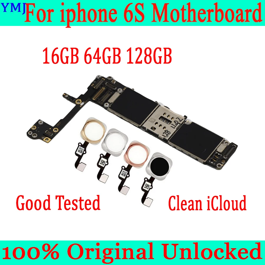 

Материнская плата iCloud для iPhone 6S, разблокированная, с Touch id, для iPhone 6S 4,7 дюйма, 16 ГБ, 64 ГБ, 128 ГБ, логическая плата с полными чипами