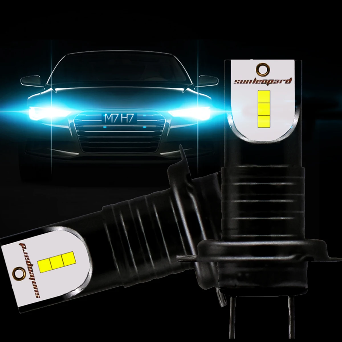 

2Pcs H7 Car LED Headlight Conversion Kit 110W 26000LM 6000K Headlights IP68 Waterproof 360 Degrees Beam Pattern Car Light