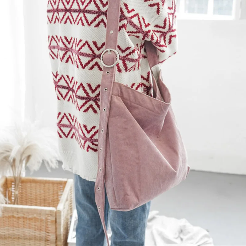 Женская Вельветовая Сумка тоут для женщин и девочек детская сумка через плечо с