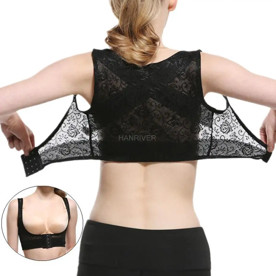 Ladies back posture corrector bra protector to prevent hunchback breathable lace vest tight-fitting corrective corset