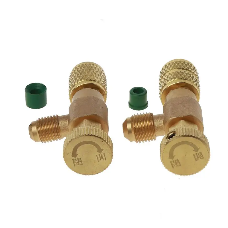 

CPDD 2pcs set Adding Fluorine Liquid Safety Valve R410 R22 Air Conditioning Refrigerant 1/4 Safety Adapter