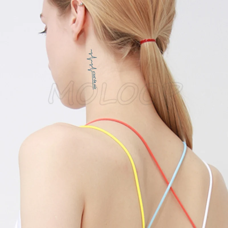 Черная сексуальная волнистая татуировка водостойкая временная для мужчин и