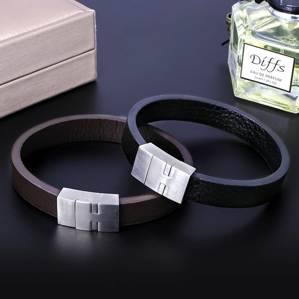 Новое поступление кожаный браслет для женщин и мужчин с металлической пряжкой