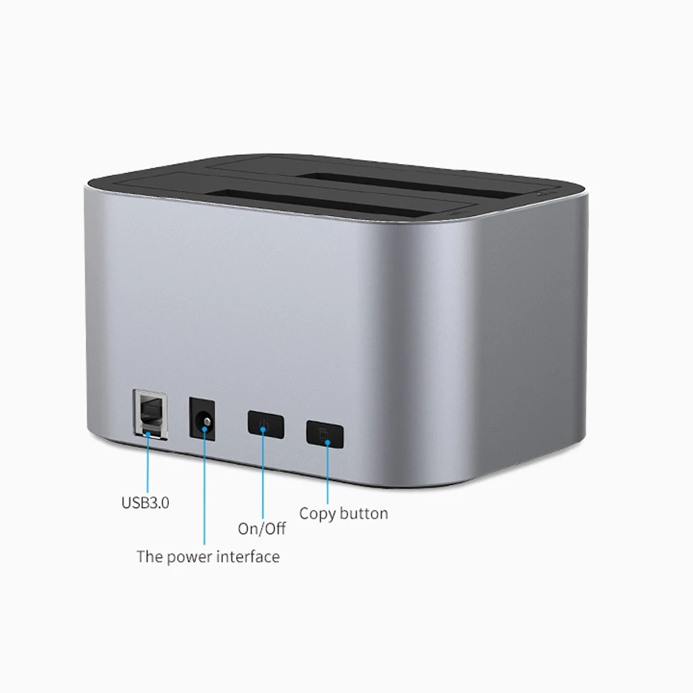 dual bay external hard drive docking station 3 52 5 inch sata to usb 3 0 hdd ssd enclosure box disk case support 14tb free global shipping