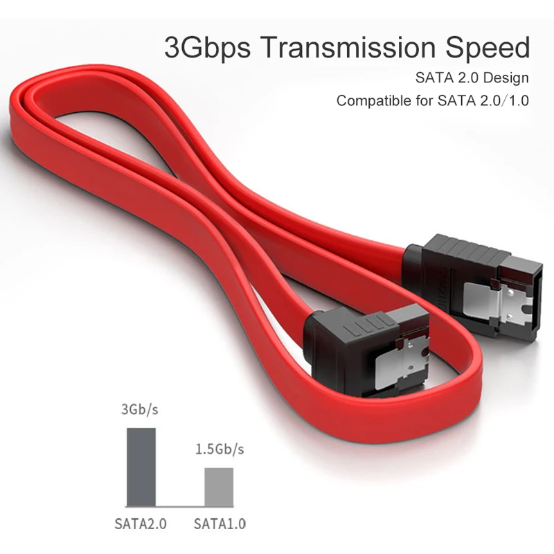SAMZHE SATA Cable 3.0 Hard Disk Driver SSD Adapter 90 Degree Bending for Computer Connection |