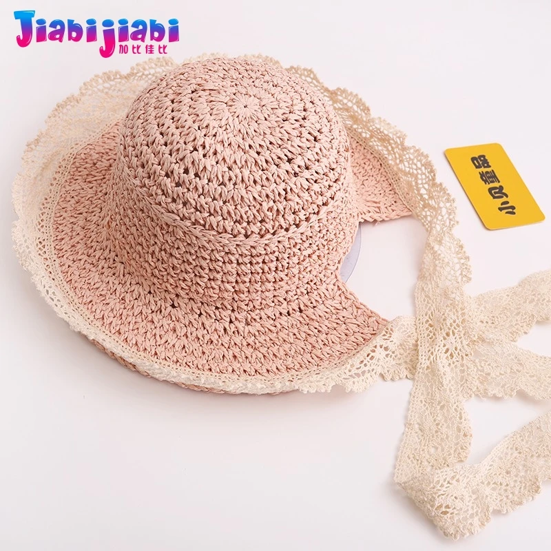 Стильная летняя соломенная шляпа для маленьких девочек в стиле милитари дышащая
