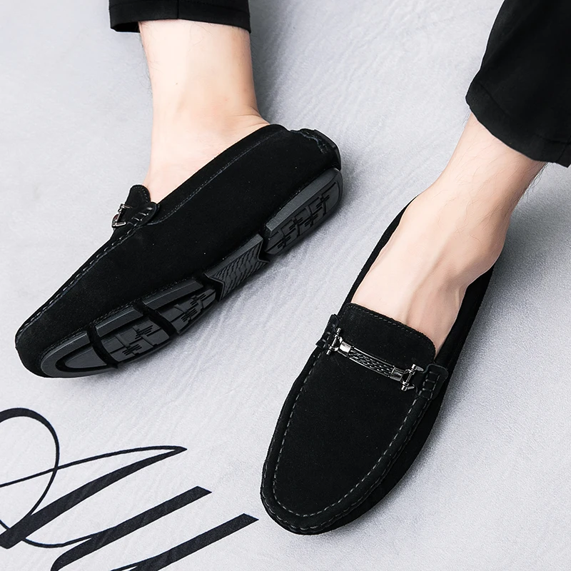 

Brand Spring Autumn Hot Sell Moccasins Men Loafers High Quality Suede Leather Shoes Fashion Mens Flats Lightweight Driving Shoes