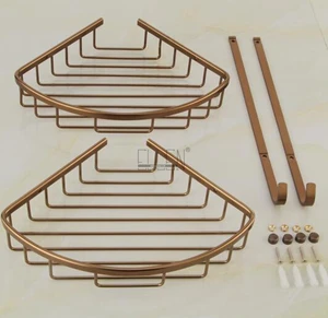 Полка Vidric для уголок ванной, Античная бронзовая полка для ванной комнаты, держатель для шампуня, полка для хранения, полка для ванной комнаты