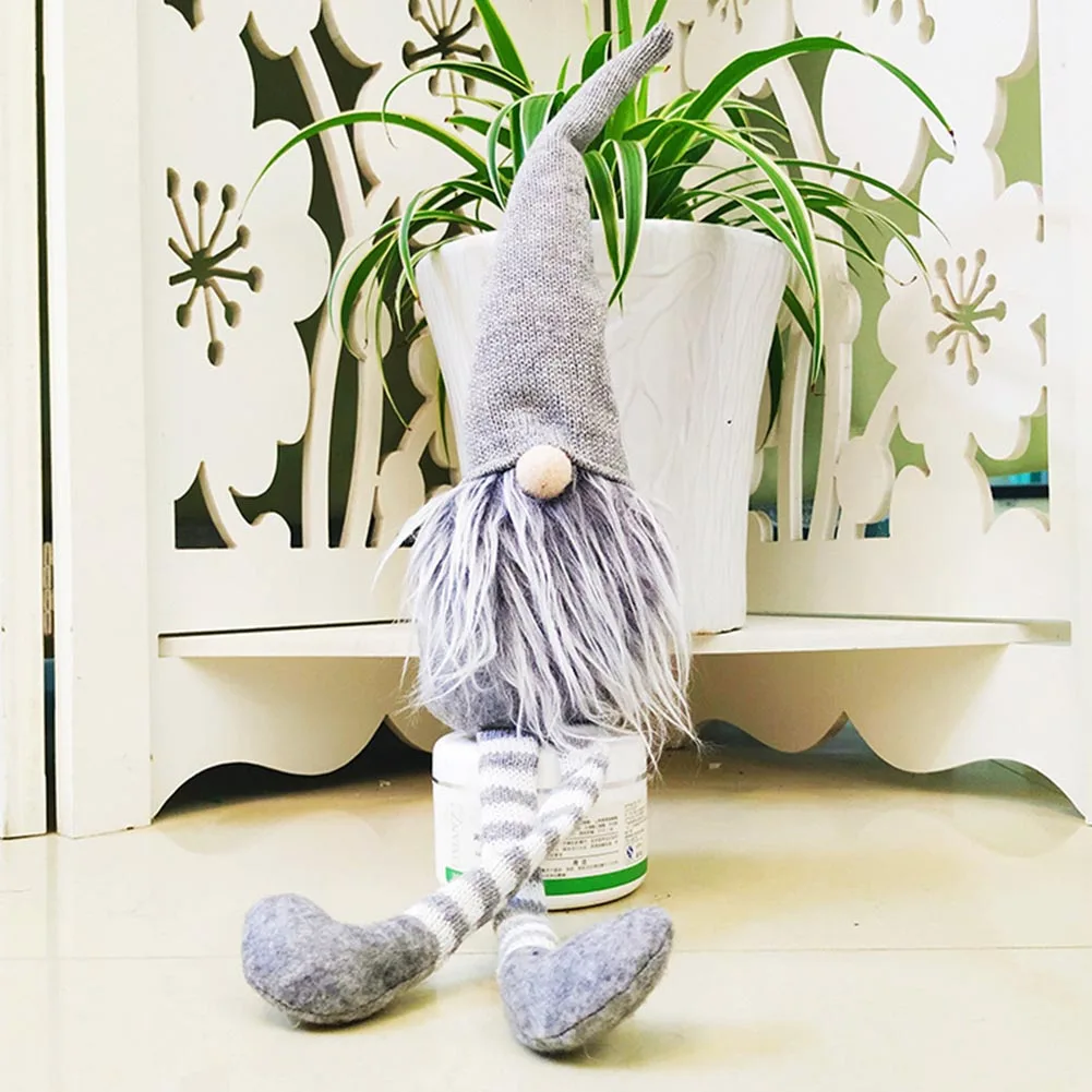 50cm gray Настольный эльф, украшение, полосатый гном, стоящий, шведский, детские подарки, игрушки, домашние фигурки, праздничный плюшевый отец, Рождественская кукла, Безликий - Цвет: 50cm gray