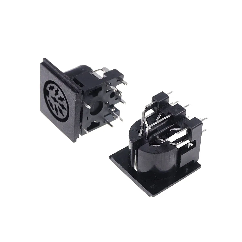 5 шт. разъем Din 8 позиции женский Pin PCB правый угол вращения отверстий SDS-J DS Мощность