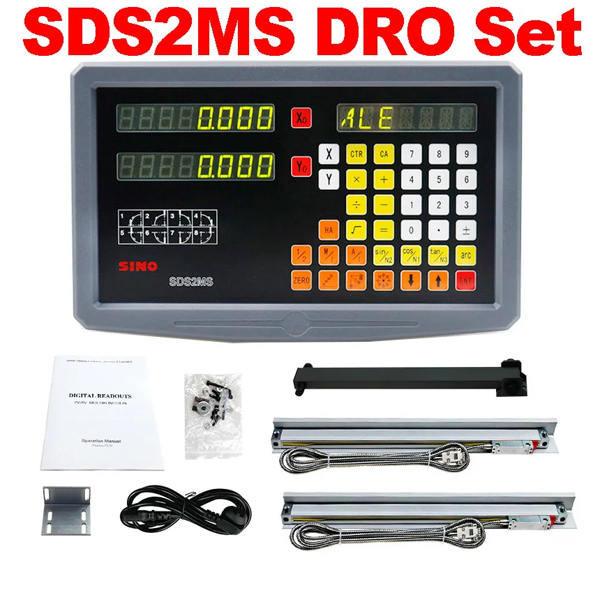 

YHSINO SDS2MS Digital Readout Dro Set Kit with 2PCS Linear Encoders Scales Sensors 5U 5V TTL 22*34 100MM to 1000MM Fast Ship One