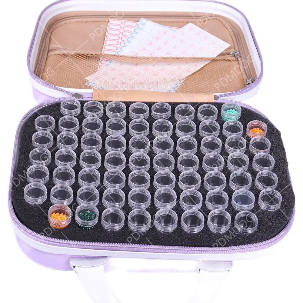 

PDMDOG 132 Bottles Diamond Painting Cross Stitch Accessories Tool Box Container Diamond Storage Full Square 5D Embroidery Mosaic