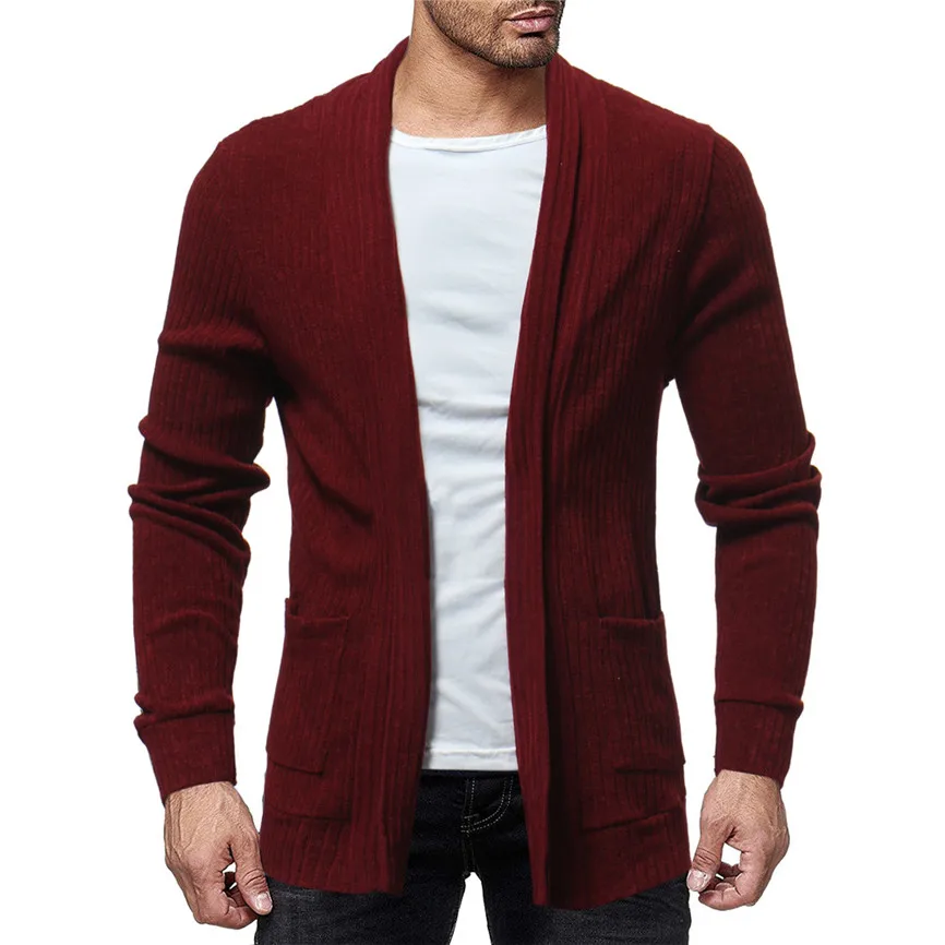 Man's Jackets And Coats Winter Brand Men's Fashion Solid Cardigan Sweater Sweatshirts Casual Slim Fit Jacket Coat Streetwear | Мужская