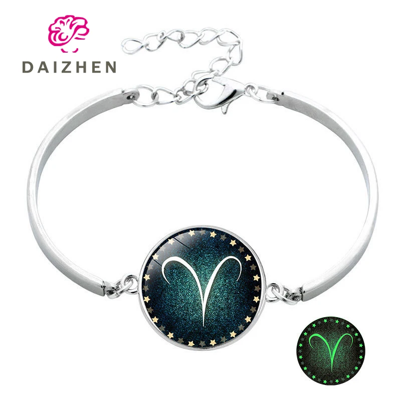 Новый 12 браслет созвездие мужской металлический браслеты с подвесками для
