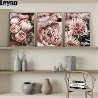 full squareround drill 5d diy diamond painting peony flower rose gold floral 3d embroidery cross stitch mosaic home decor