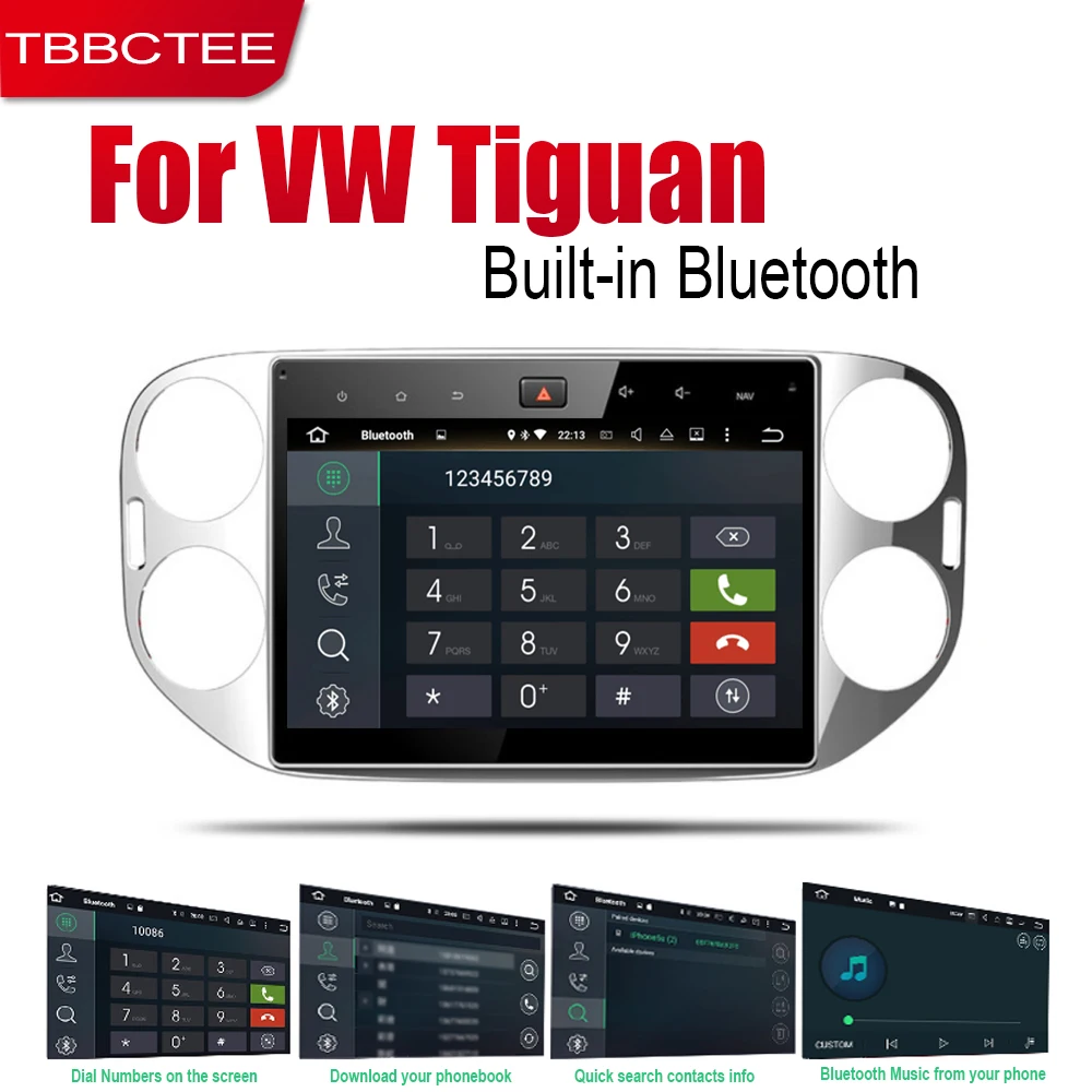 Автомагнитола TBBCTEE 2 Din Android для Volkswagen VW Tiguan 2010-2015 автомобильный мультимедийный