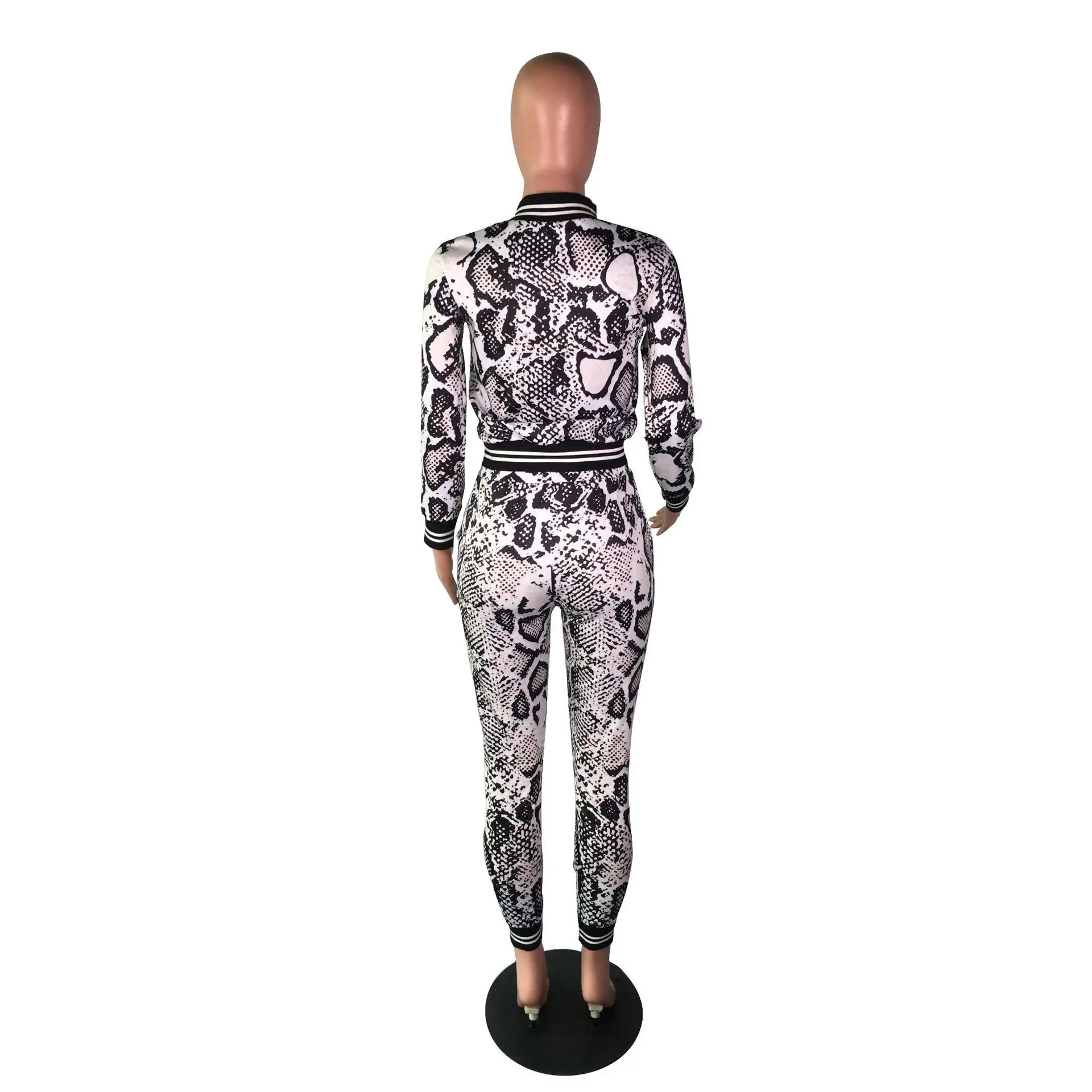 Комплект из 2 предметов с принтом змеиной кожи Adogirl повседневная куртка на молнии