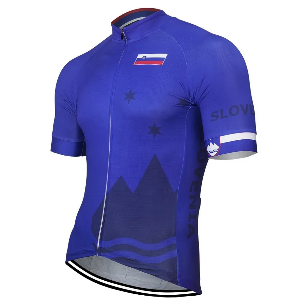 

2022 Summer Slovenia Men Blue Cycling Jersey Bike Road Mountain Race Riding Racing Clothing Bicycle Wear High Quality Breathable