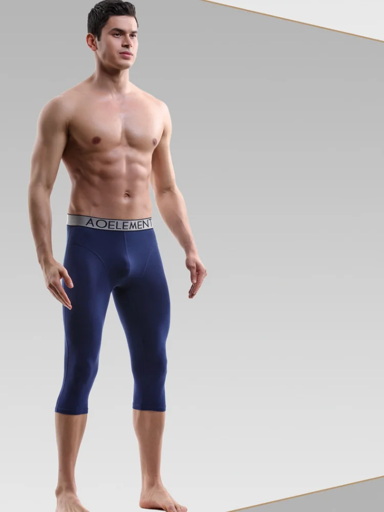 2pcs/lotBestSport Men's Wear-resistant legSports Long Leg underwear croppedTrousers modal quick-drying large runningShort boxers