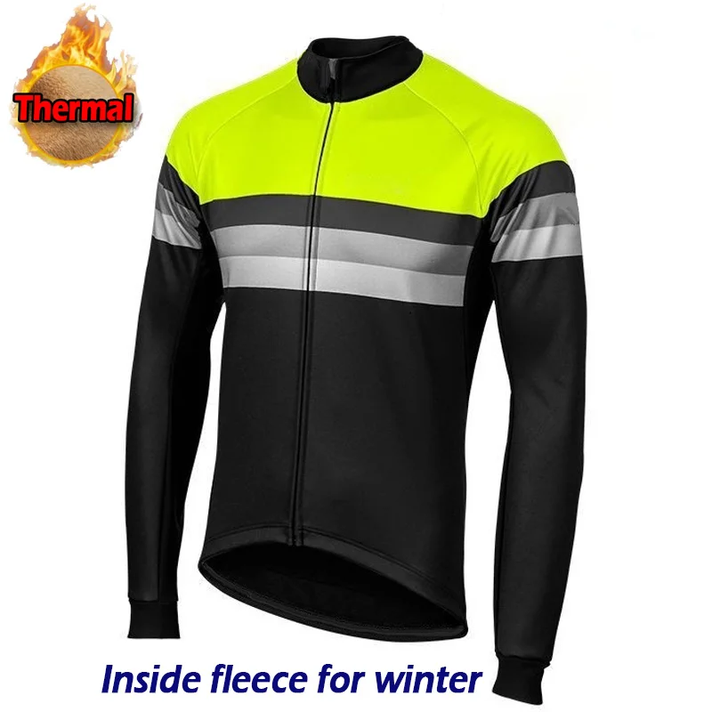 Термальная велосипедная Джерси длинная рубашка спортивная одежда зимнее теплое