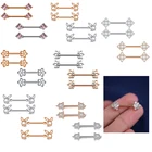 2 пары в партии циркон пирсинг Бар кольцо 14g пикантные блестящие мяч ниппель штангой ювелирные изделия тепэл пирсинг Pezon Mujer подарок