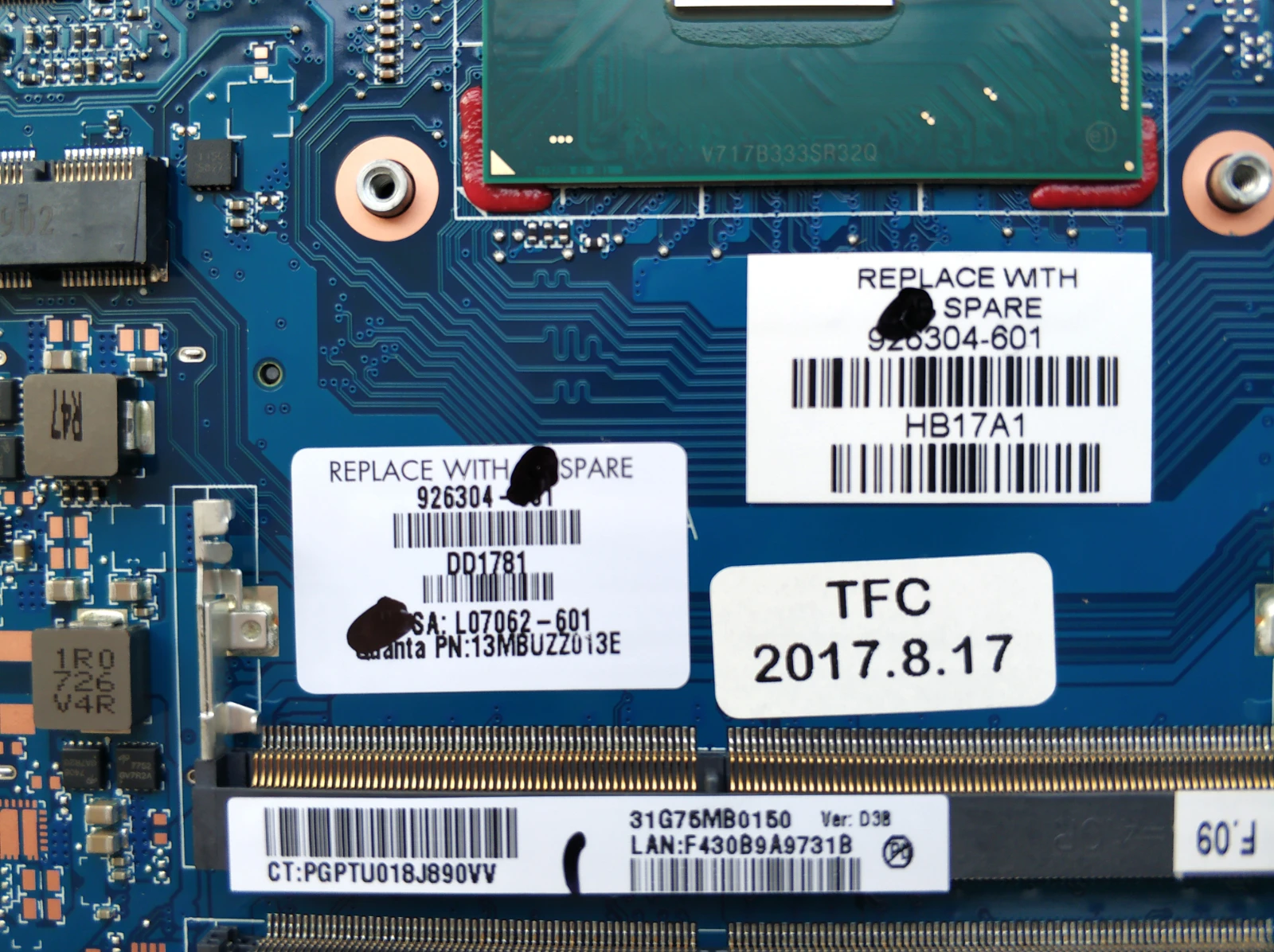 Высокое качество 926304 601 501 для HP OMEN 15 CB материнская плата ноутбука DAG75AMBAD0 с SR32Q I7 7700HQ
