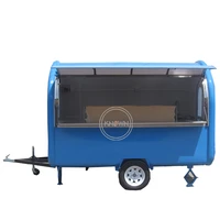 3m blue hotdog mobile food vending cart 2 wheels outdoor street food kiosk catering trolley cart customized