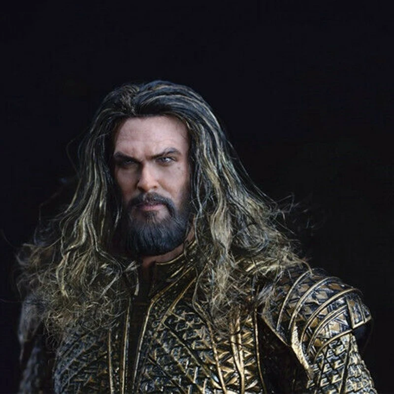 Масштаб 1/6 Aquaman Jason Momoa Мужская голова лепка резьба модель посаженные волосы ПВХ