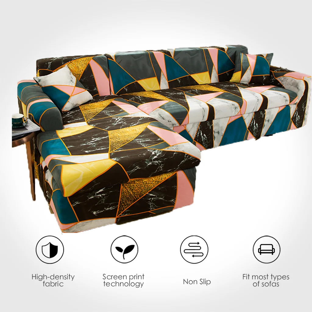 Геометрический эластичный чехол для дивана гостиной угловой диван l образный