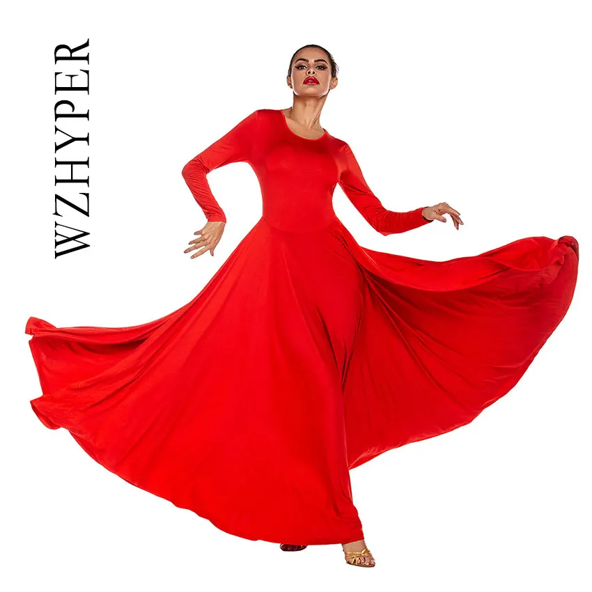 Платье для латинских танцев девочек Большие плиссированные бальные костюмы