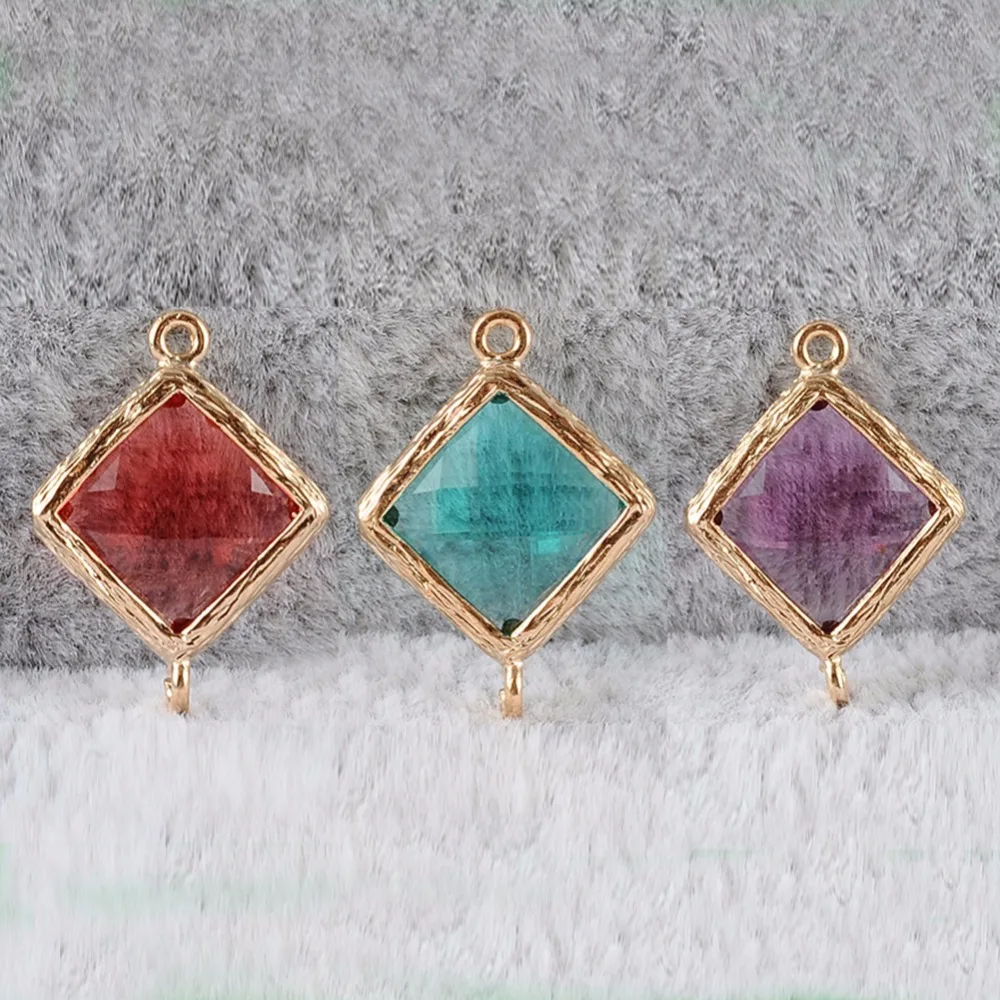 24 шт. квадратные ожерелья и серьги в рамке 12 цветов|f pendant|imitation zirconconnector pendant |