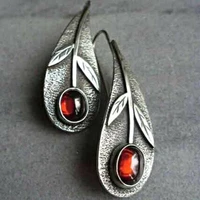 retro ethnic flower leaf oil drop dangle earrings for women ornaments vintage hanging red earring jewelry accessory o3d240