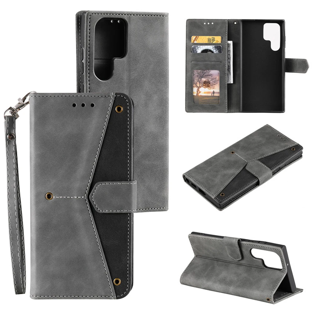 

S 22 Ultra 5G Luxury Leather Texture Wallet Case for Samsung Galaxy S22 Ultra Flip Case for Galaxy S22 S 22 Plus Stand Cover