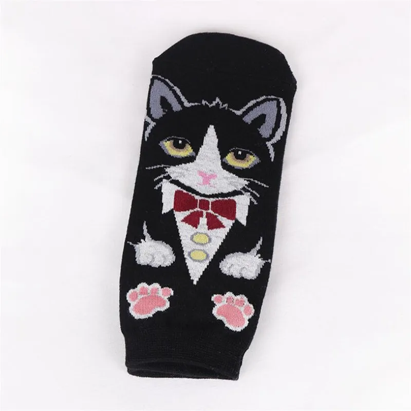 

5Pairs Women Cartoon Ankle Sock Colorful Cat Patterned Socks Woman's And Girls Funny Animal Cotton Short Sock