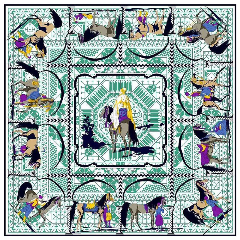 Шелковый шарф из 100% твила женский хиджаб с принтом популярный дизайн 130*130 см