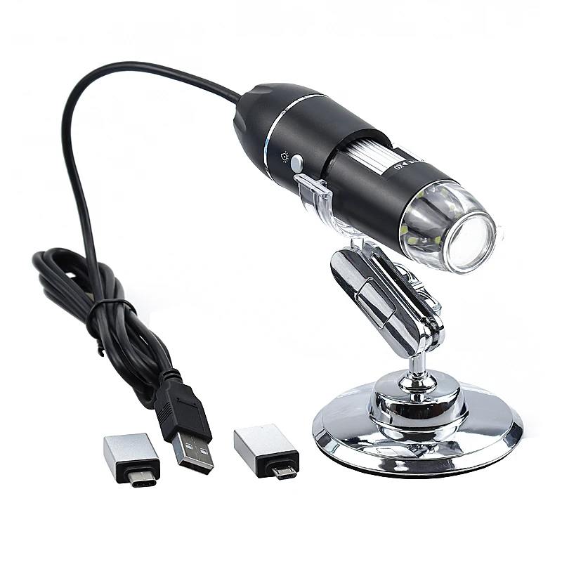 3 в 1 Новый портативный HD 500X 1000X 1600X 2MP зум микроскоп 8 светодиодный Micro USB Type c