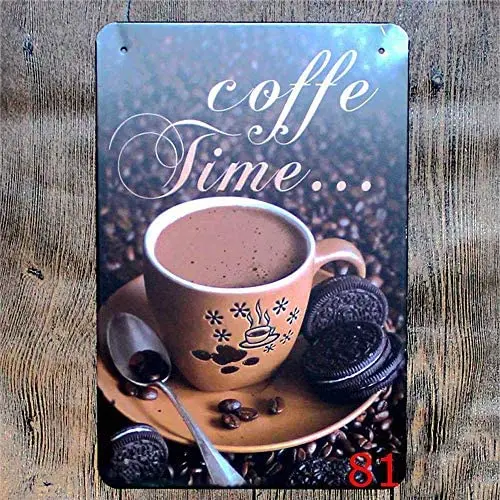 

Coffee Time Novelty Parking Retro Metal Tin Sign Plaque Poster Wall Decor Art Shabby Chic Gift Suitable 12x8 Inch