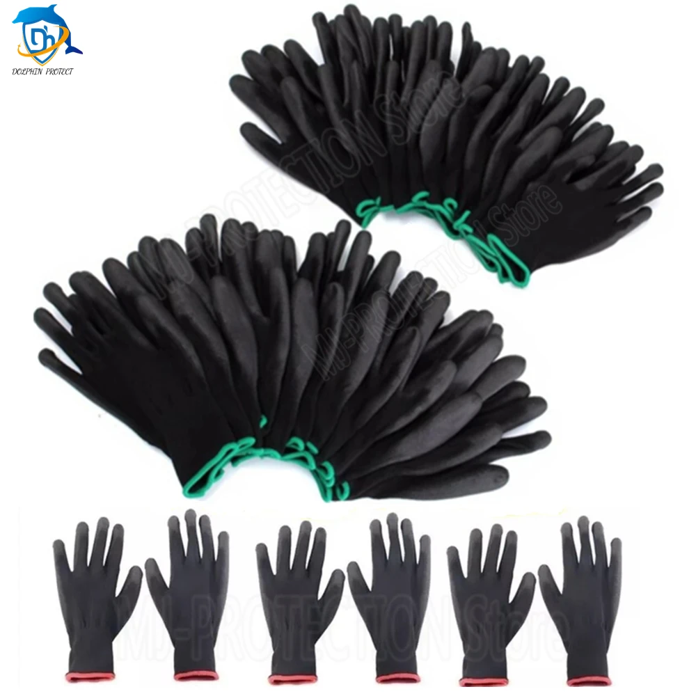 Рабочие перчатки с нитриловым защитным покрытием из искусственной кожи и