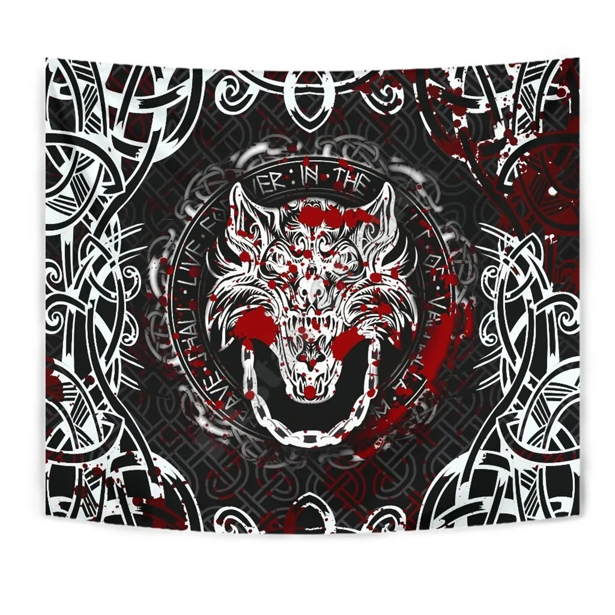Настенный 3D гобелен с рисунком волка Fenrir прямоугольный домашний декор настенное