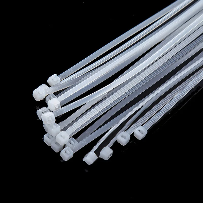 

100pcs/bag cable tie Self-locking plastic nylon tie White Organiser Fasten Cable Wire Cable Zip Ties