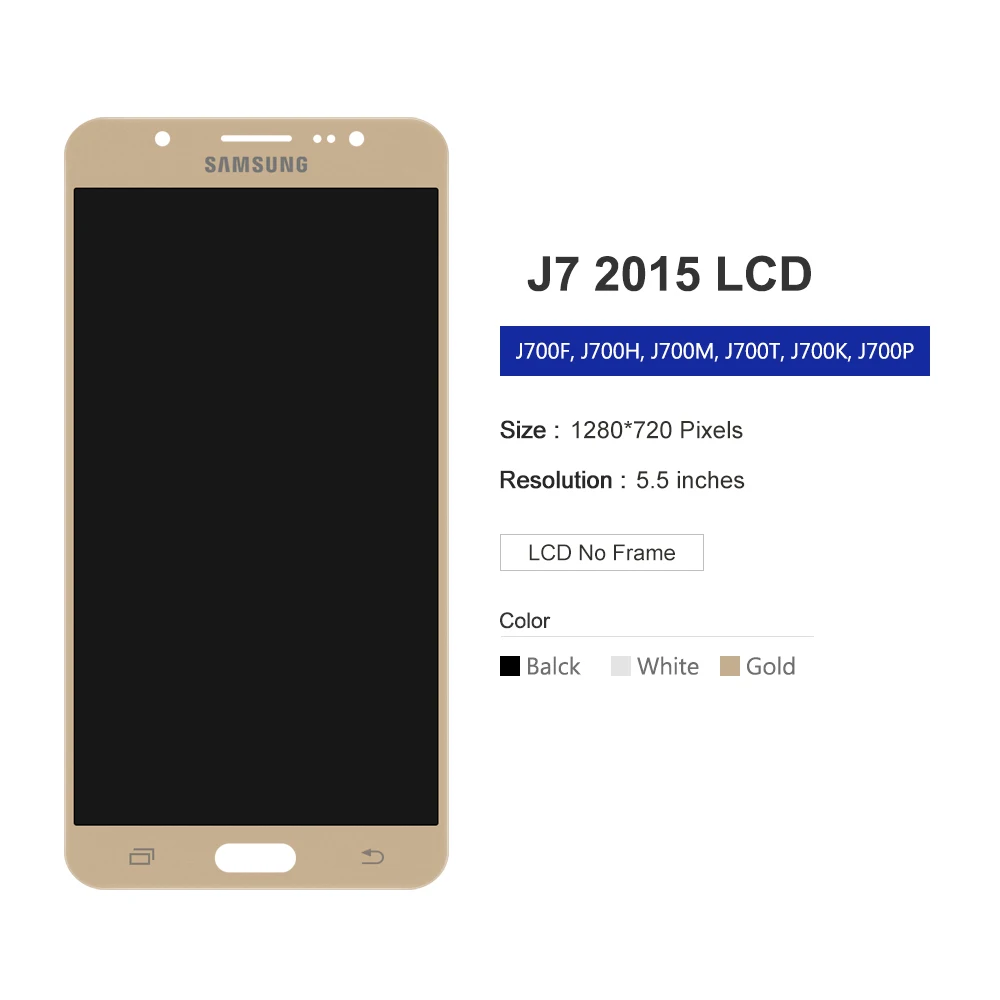 ЖК-дисплей 5 ''для Samsung Galaxy J7 2015 J700 J700F J700M J700H с сенсорным экраном и дигитайзером