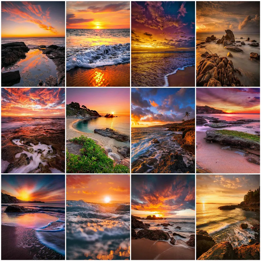 Набор для алмазной вышивки стразы творчества DIYDP 5D с мотивом пейзажа заката моря