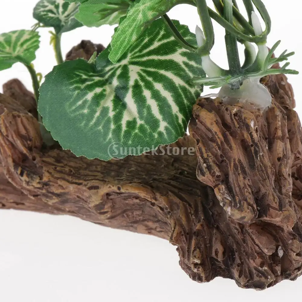 Green Plastic & Resin Terrarium Tank Lifelike Plant Decorative Ornament for Reptiles Amphibians - 3 Types to Choose | Дом и сад